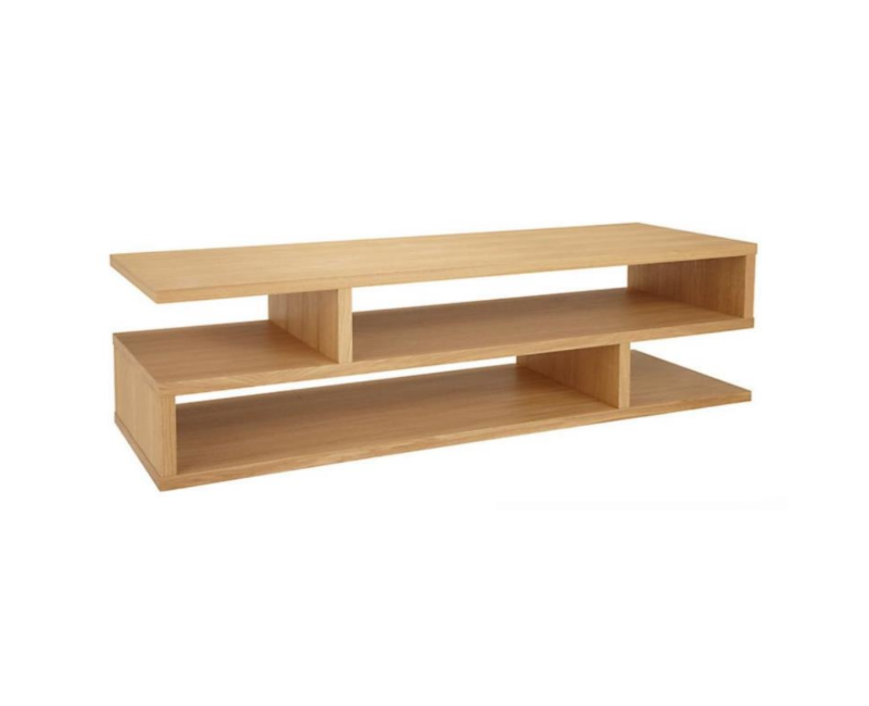 Mueble TV ASTRA de madera de roble a medida con diseño abierto
