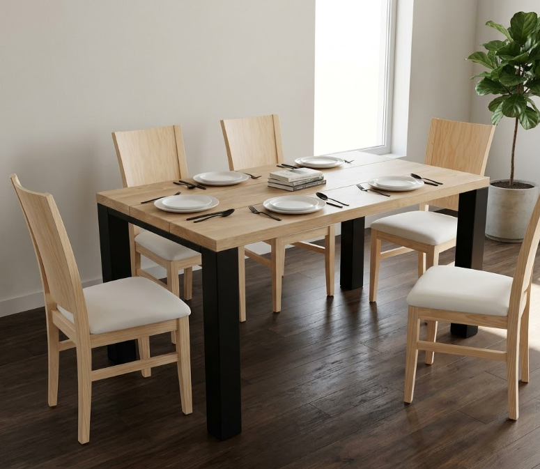 Mesa comedor PALIO detalle – mesa de comedor a medida madera | Look Vintage
