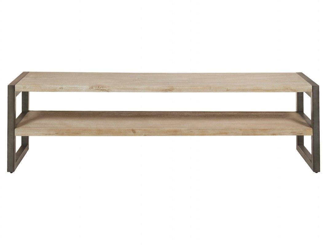 Mueble TV TUAREG madera maciza y hierro detalle – mueble TV a medida madera | Look Vintage