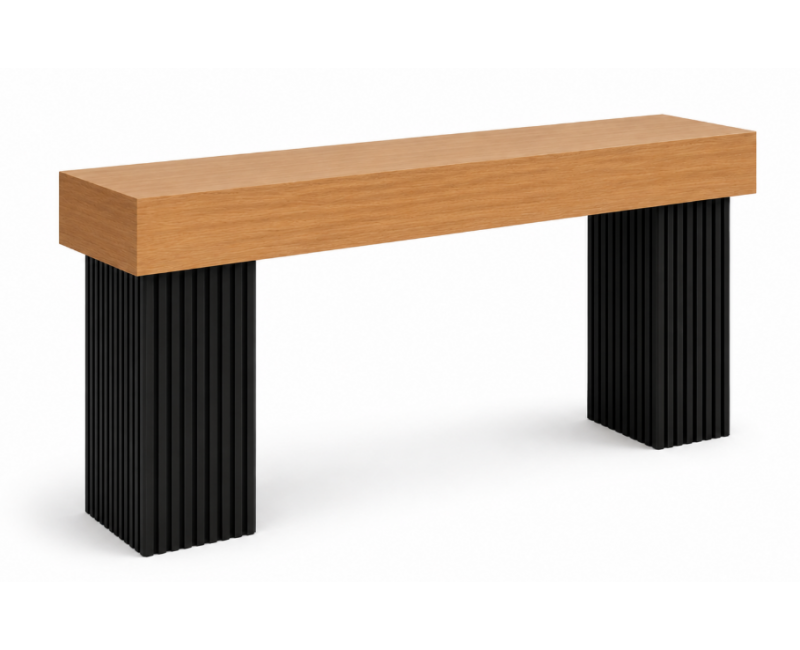 Recibidor ROBUS de madera de roble con patas en palillería