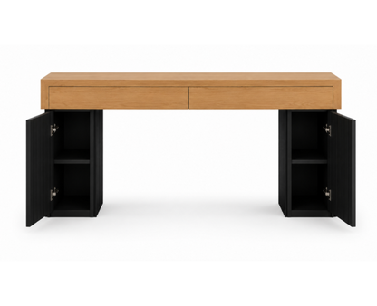 Consola ROBUS Práctica de madera de roble con almacenaje