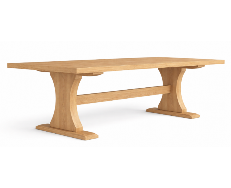 Mesa de comedor SANIO de madera de pino con tapa de 40 mm a medida