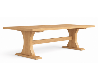 Mesa de comedor SANIO de madera de pino con tapa de 40 mm a medida