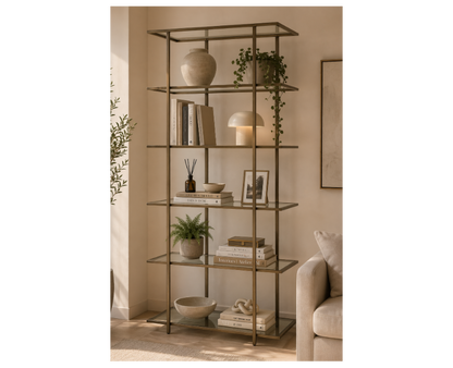 Librería AUREX 200 de hierro y cristal a medida
