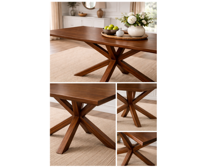 Mesa de comedor AGORA de madera de pino con tapa de 40 mm a medida
