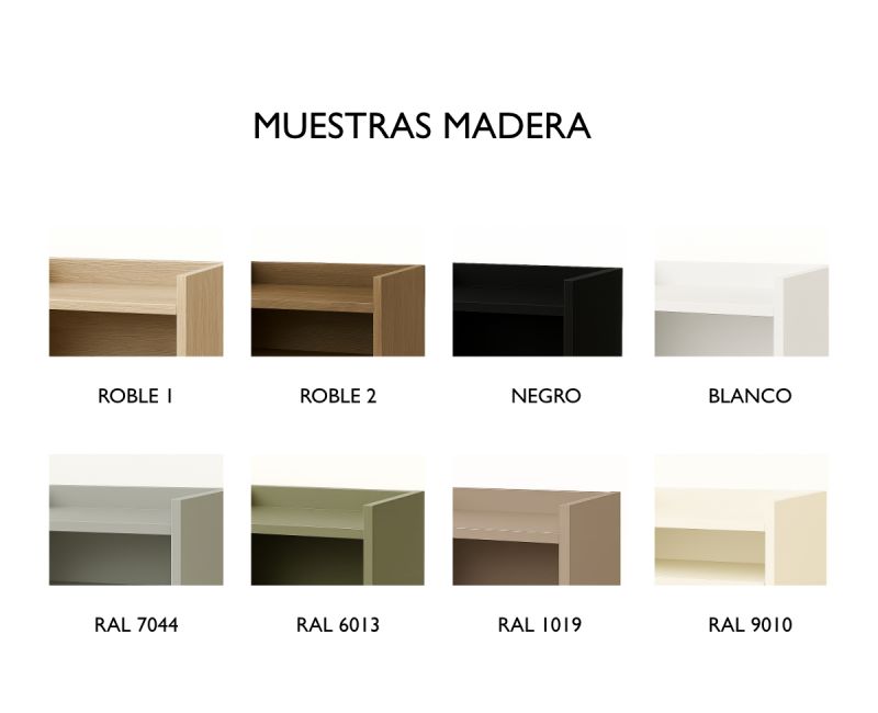 Aparador MONU de 2 puertas en madera de roble con estructura de hierro