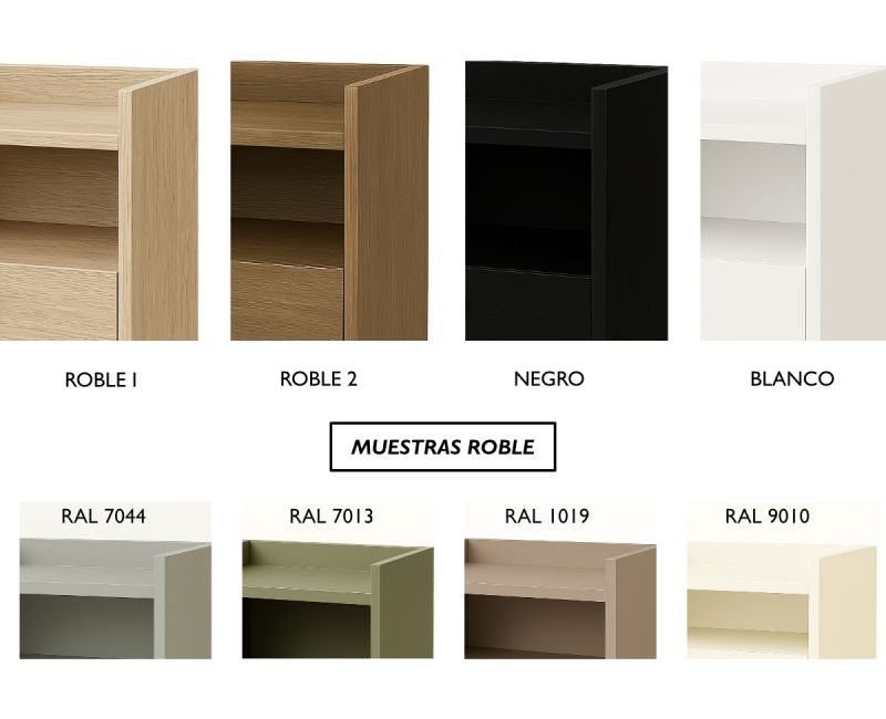 Consola ROBUS Práctica de madera de roble con almacenaje