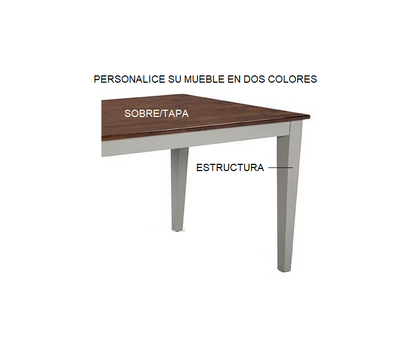 Mesa de comedor AIRUT de madera de pino con palillería fija o extensible