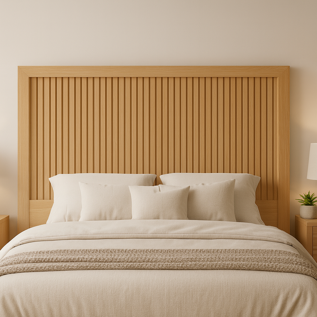 Cabecero PALILLERIA tapa roble natural con molduras acabado – cabecero de cama a medida personalizado | Look Vintage