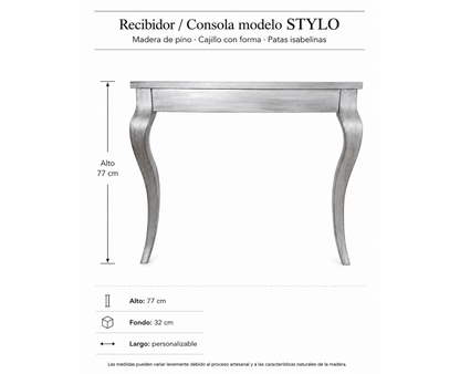 Consola STYLO detalle – consola recibidor a medida | Look Vintage