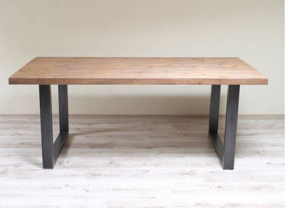 Mesa AYOUB de comedor industrial – Chapa de roble y hierro a medida vista 5 – mesa de comedor a medida madera | Look Vintage