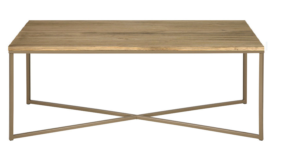 Mesa centro CONCRUZ de chapa roble y hierro – mesa de centro a medida madera | Look Vintage