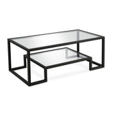 Mesa Centro ELIANA doble nivel de cristal y hierro vista 4 – mesa de centro a medida madera | Look Vintage