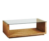Mesa centro INVERT de pino macizo y cristal templado – mesa de centro a medida madera | Look Vintage
