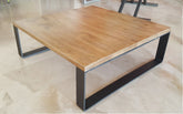 Mesa centro PLETINA PLETINA de pino macizo y hierro acabado – mesa de centro a medida madera personalizado | Look Vintage