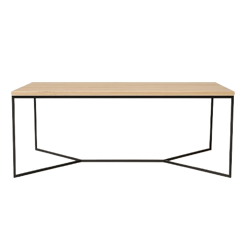 Mesa centro SPIDER de chapa roble y hierro – mesa de centro a medida madera | Look Vintage