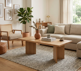 Mesa centro VALBUENA roble natural detalle – mesa de centro a medida madera | Look Vintage