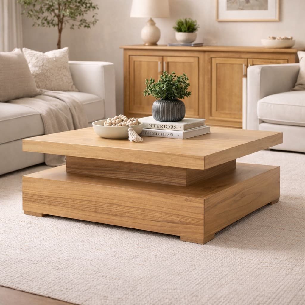 MESA CENTRO XÓDAR detalle – mesa de centro a medida madera | Look Vintage