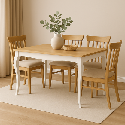 Mesa CIVITAS de comedor clásica – Pino con patas isabelinas a medida acabado – mesa de comedor a medida madera personalizado 