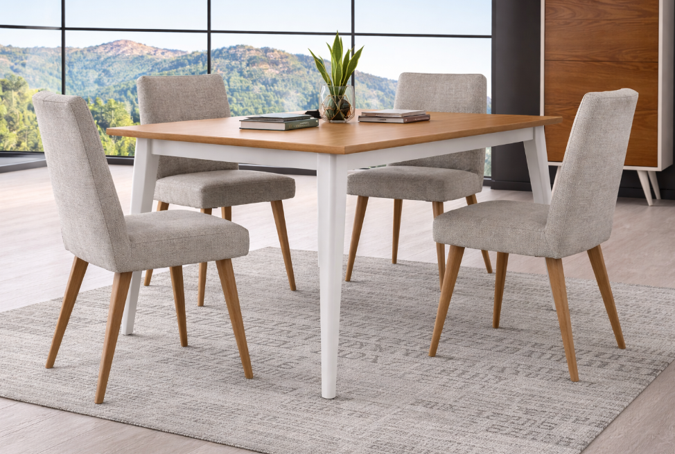 Mesa comedor GORUS rectangular detalle – mesa de comedor a medida madera | Look Vintage