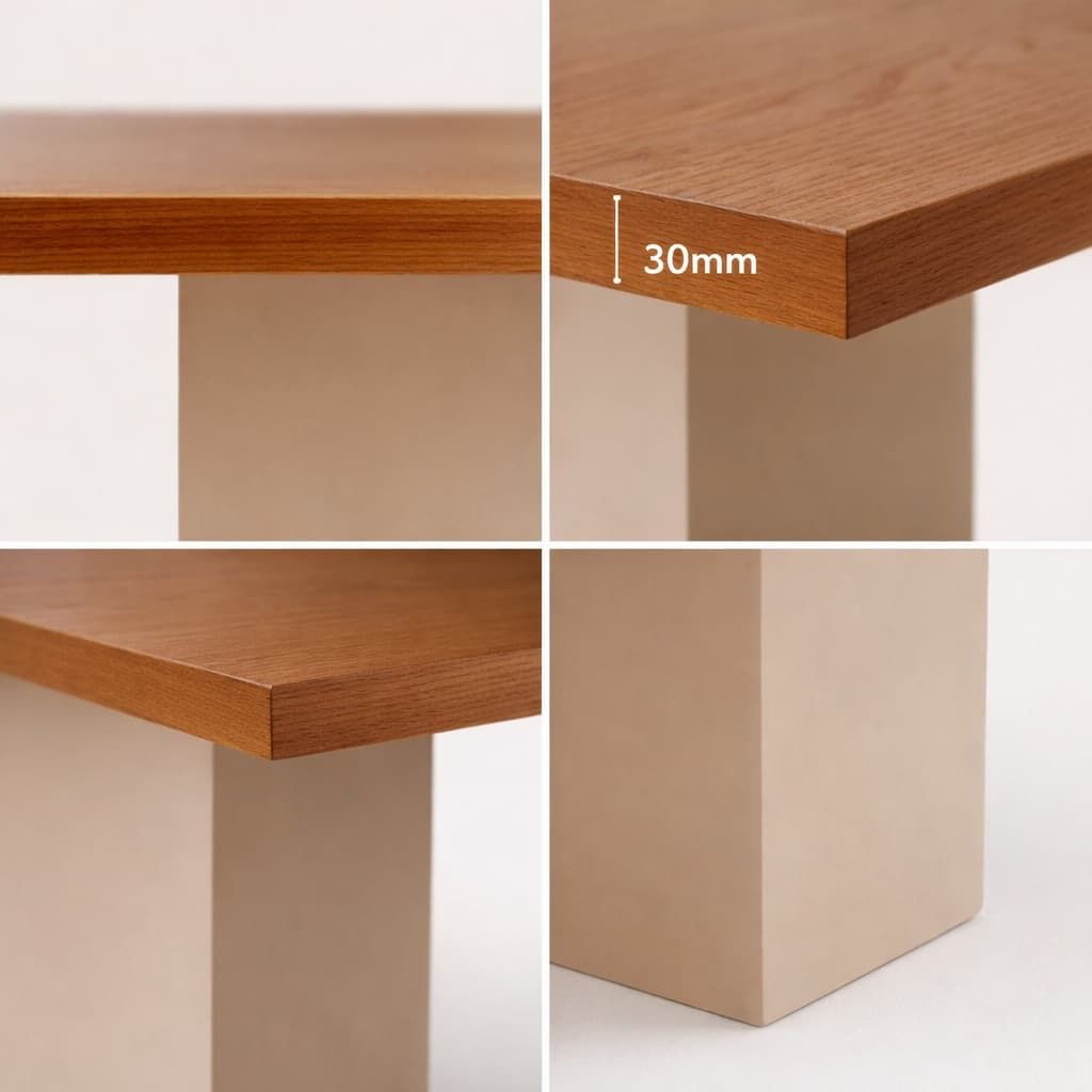Mesa comedor LURA lisa acabado – mesa de comedor a medida madera personalizado | Look Vintage