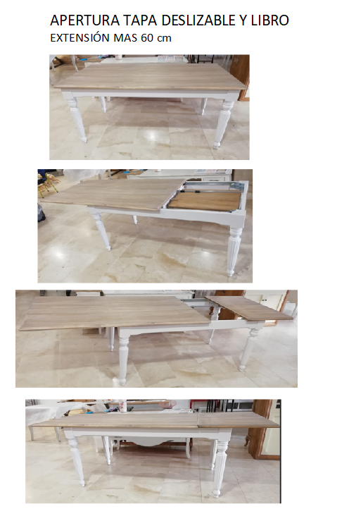 Mesa comedor PROVENZAL acabado – mesa de comedor a medida madera personalizado | Look Vintage