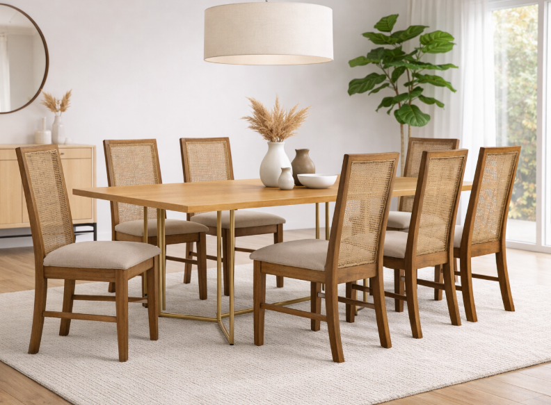 Mesa comedor TERA detalle – mesa de comedor a medida madera | Look Vintage