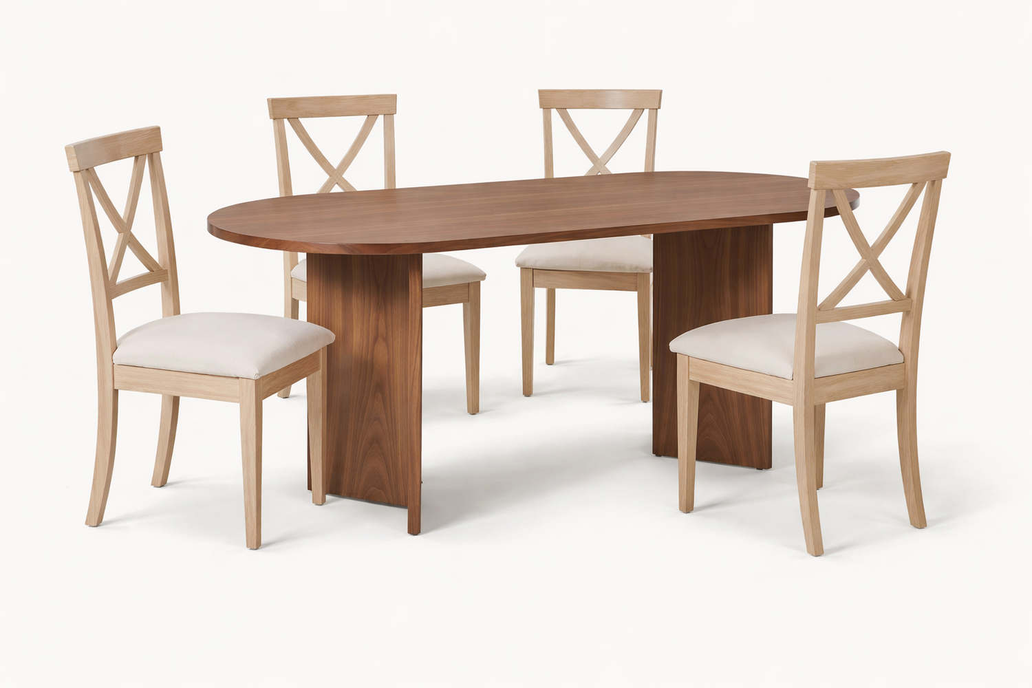 Mesa comedor VALBUENA ovalada detalle – mesa de comedor a medida madera | Look Vintage