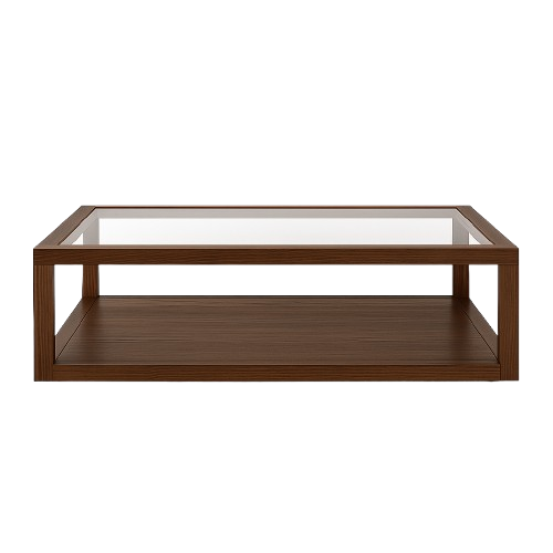 Mesa de centro ARAN – Diseño de madera de pino con tapa de cristal – mesa de centro a medida madera | Look Vintage