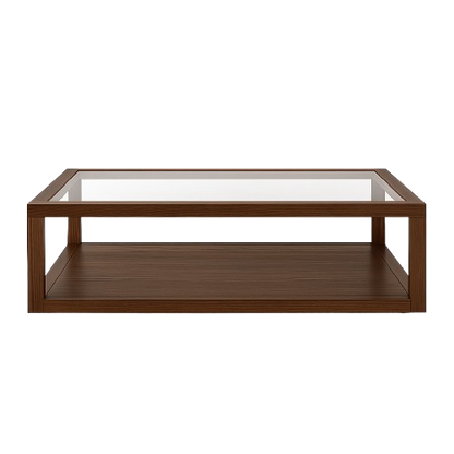 Mesa de centro ARAN – Diseño de madera de pino con tapa de cristal – mesa de centro a medida madera | Look Vintage