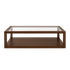 Mesa de centro ARAN – Diseño de madera de pino con tapa de cristal – mesa de centro a medida madera | Look Vintage