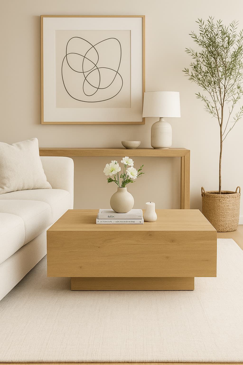 Mesa de centro CUBO 426 – Diseño cúbico de madera vista 6 – mesa de centro a medida madera | Look Vintage
