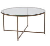 Mesa de centro REDON de cristal – mesa de centro a medida madera | Look Vintage