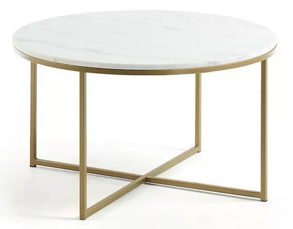 Mesa de centro REDON de mármol – mesa de centro a medida madera | Look Vintage