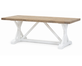 Mesa de comedor ENGLAND de madera de pino con tapa de 40 mm y estructura cruzada