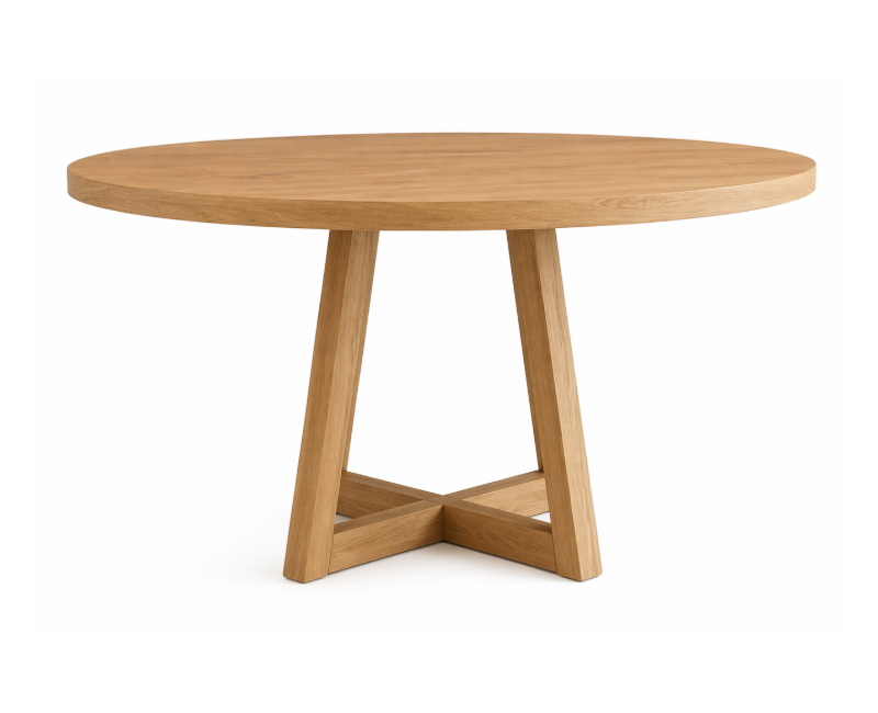 Mesa NAREL de comedor redonda en madera de roble a medida