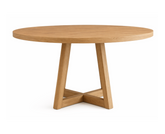 Mesa NAREL de comedor redonda en madera de roble a medida