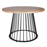 Mesa ROSINI de comedor industrial – Chapa de roble y hierro redonda a medida – mesa de comedor a medida madera | Look Vintage