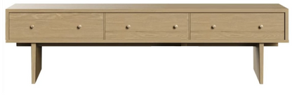Mueble TV BONIT 3 cajones en chapa roble acabado – mueble TV a medida madera personalizado | Look Vintage