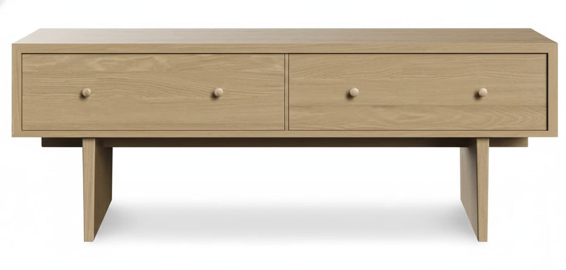 Mueble TV BONIT en chapa roble a medida con cajones – mueble TV a medida madera | Look Vintage