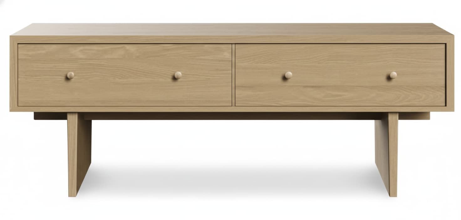 Mueble TV BONIT en chapa roble a medida con cajones – mueble TV a medida madera | Look Vintage