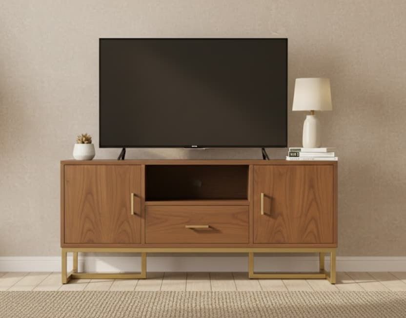 Mueble TV CONCEP 2P/1C BH detalle – mueble TV a medida madera | Look Vintage