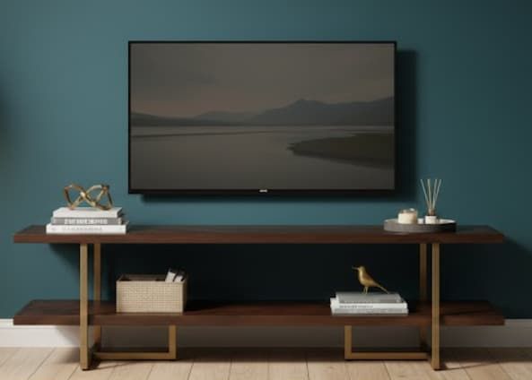 Mueble TV CONCEP en chapa roble y hierro detalle – mueble TV a medida madera | Look Vintage