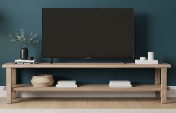Mueble TV NATUR 120-140 detalle – mueble TV a medida madera | Look Vintage