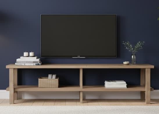 Mueble TV NATUR 150-180 detalle – mueble TV a medida madera | Look Vintage