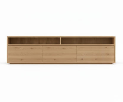 Mueble TV NIVORA 3 puertas en chapa roble – mueble TV a medida madera | Look Vintage