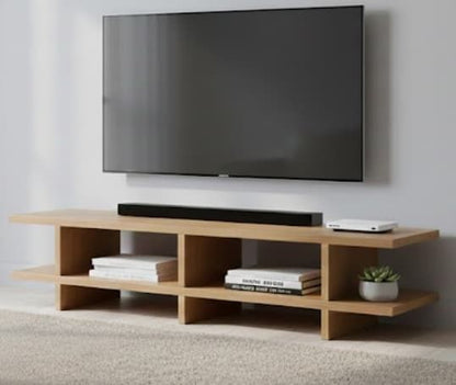 Mueble TV NUEL en chapa roble a medida 150-180 detalle – mueble TV a medida madera | Look Vintage