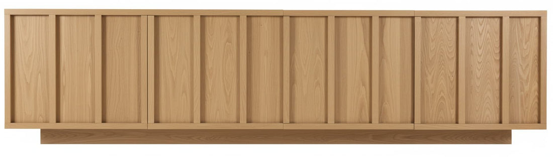 Mueble TV PALI 4 puertas con zócalo en madera de roble – mueble TV a medida madera | Look Vintage