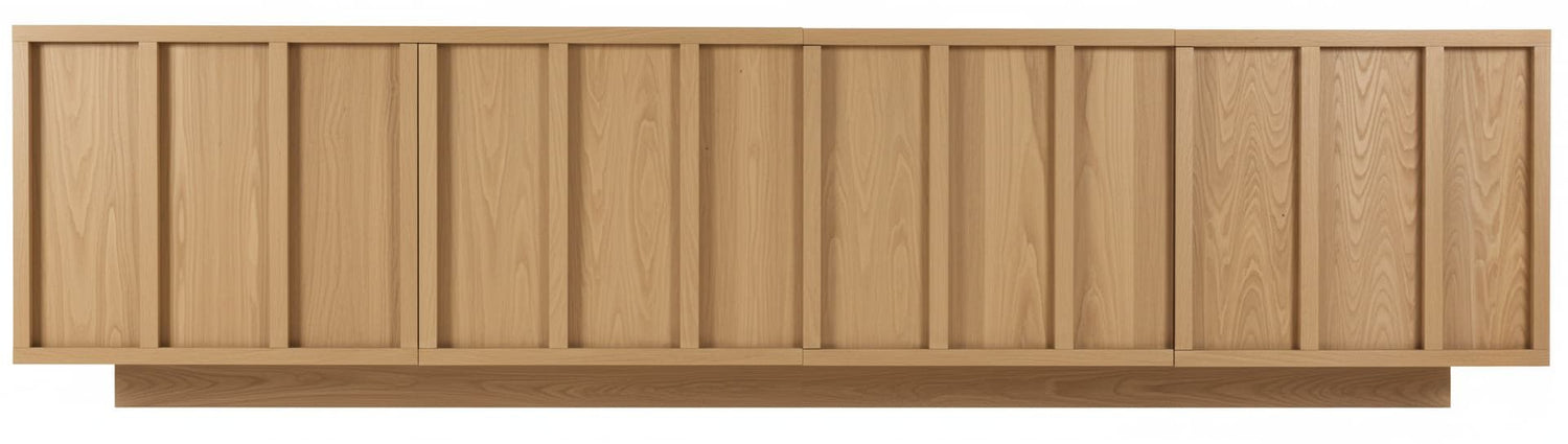 Mueble TV PALI 4 puertas con zócalo en madera de roble – mueble TV a medida madera | Look Vintage