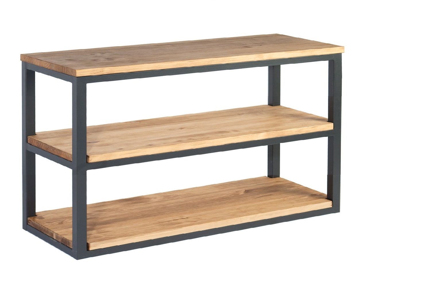 Mueble TV PARTY industrial en madera maciza y hierro – mueble TV a medida madera | Look Vintage